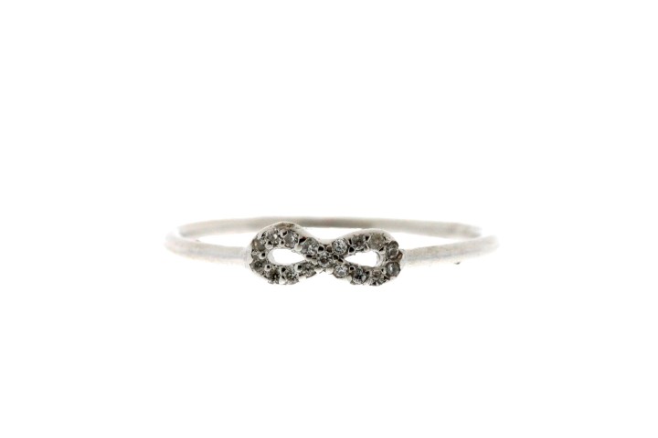 Anillo plata 925 mini infinito con zirconita 