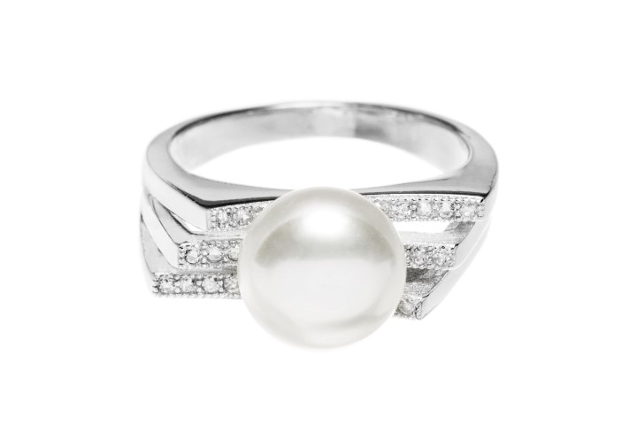 Anillo plata 925 zirconita y perla cultivada 9mm 