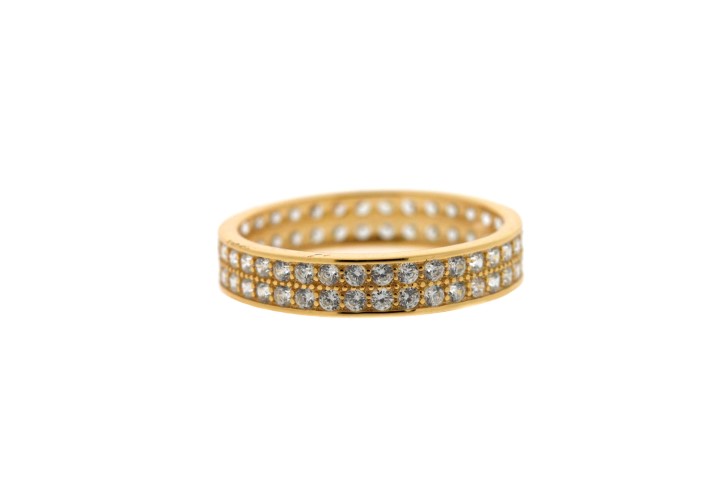 Anillo plata 925 zirconita 2 lineas 