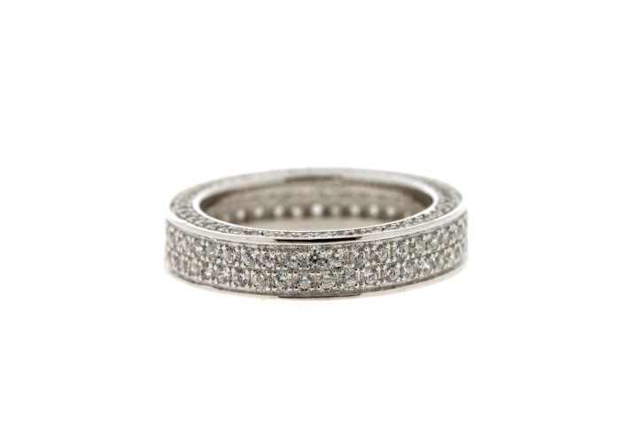 [08080A121ZBL] Silver 925 cz alliance ring (EU size 52, White, Rhodium plated)