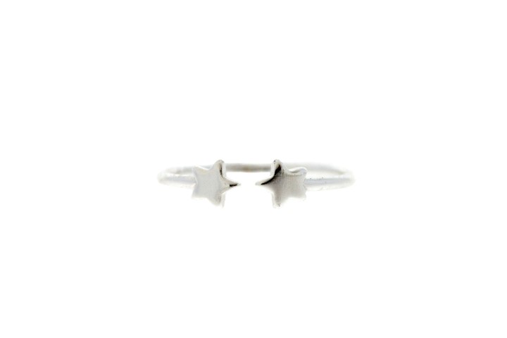 Anillo plata 925 dos estrellas 