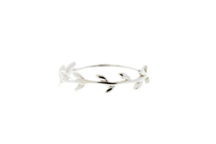 Sterling silver bay leaves ring