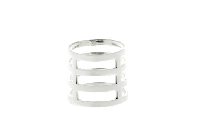 Anillo plata 925 alianza cuatro lineas 