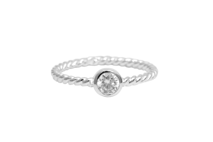 [08504A100ZBL] Silver 925 ring with cz (EU size 50)