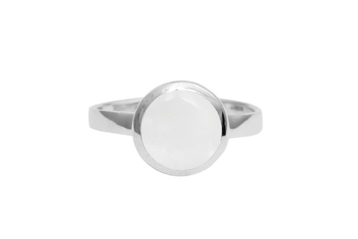 Anillo plata 925 redondo nacar 
