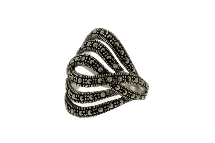 [08548A126MAR] Anillo plata 925  marquesita (Talla 12)