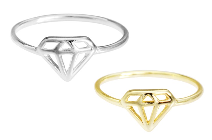 Anillo plata 925 diamante 