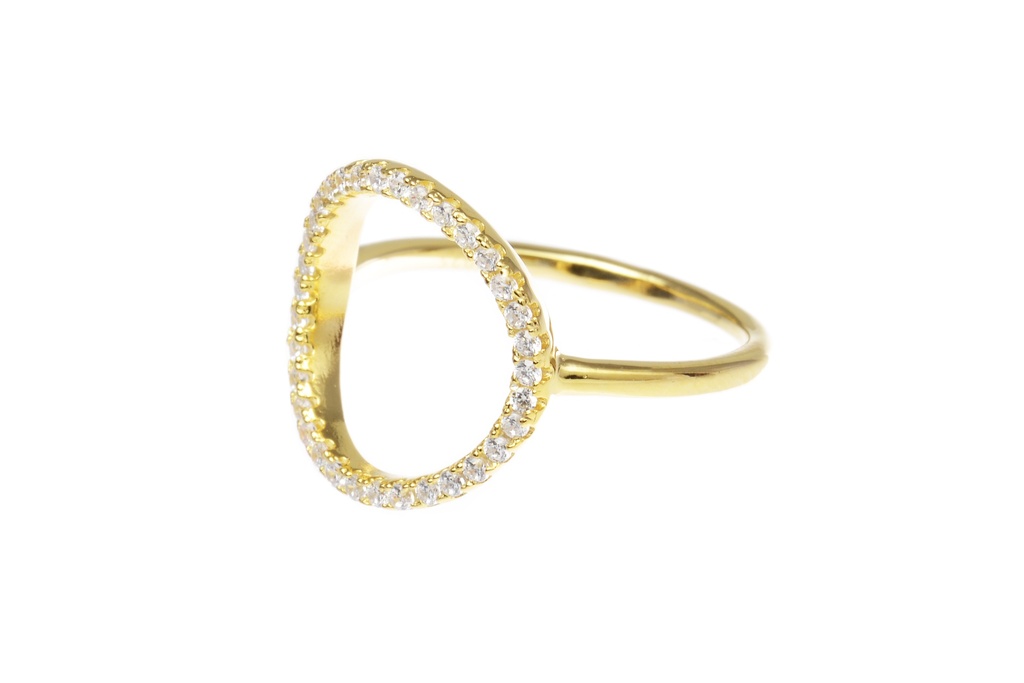 Silver 925 cz circle ring