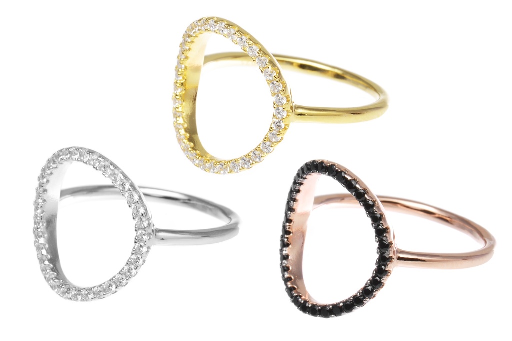 Silver 925 cz circle ring