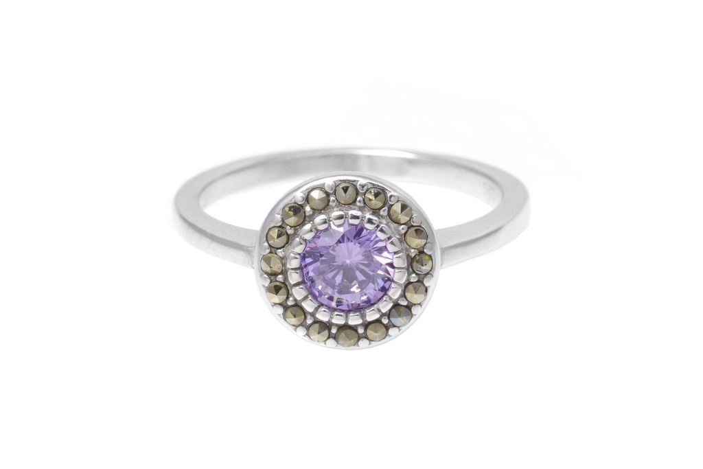 Silver 925 marcasite & cz ring