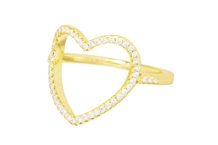 Anillo plata 925 con circonita corazón