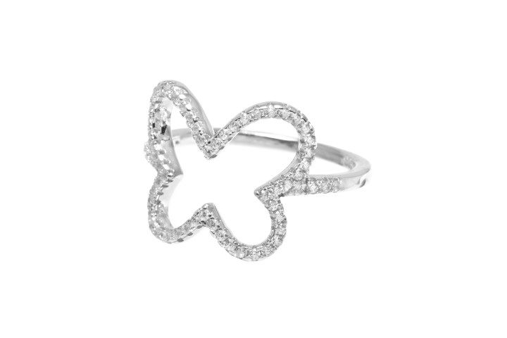 Anillo plata 925 con zirconita mariposa 