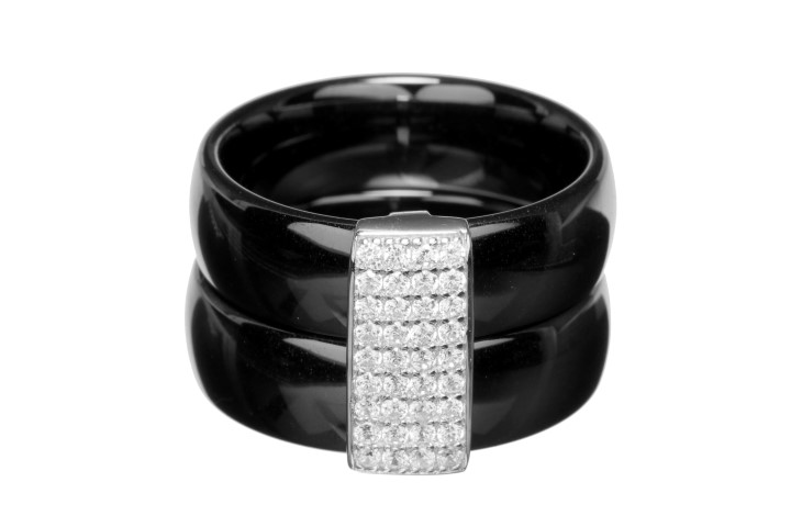 Anillo plata 925 ceramica con zirconita 