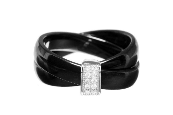 Silver 925 ceramic ring cz