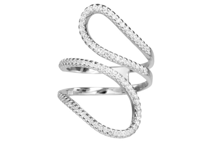 Anillo plata 925 zirconita abierto 