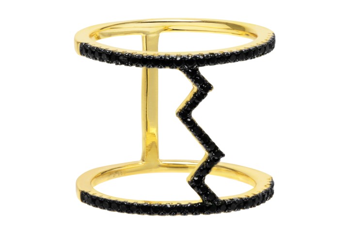 Anillo plata 925 doble rayo zirconita 