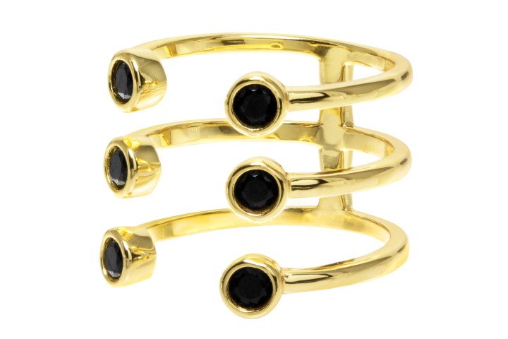 Anillo plata 925 6 circonitas de 4mm abierto 