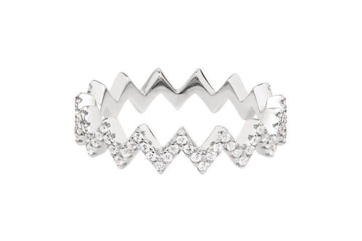 Anillo plata 925 zig zag zirconita 