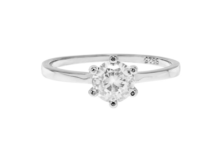 Anillo plata 925 solitario zirconita