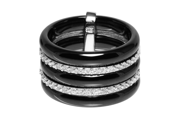 Silver 925 ceramic ring cz