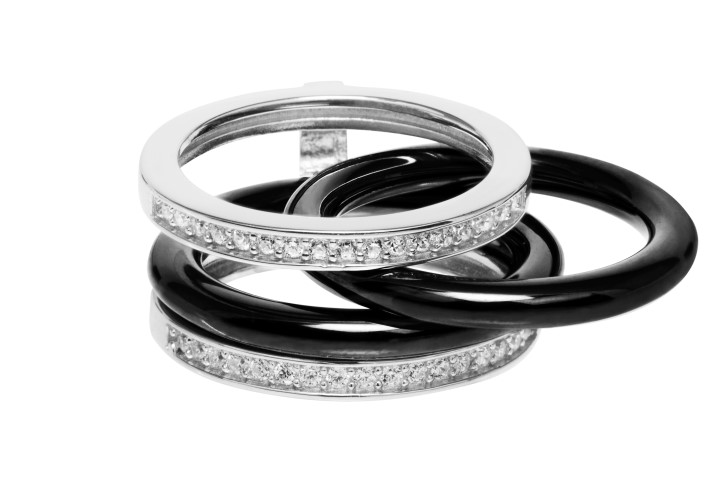 Silver 925 ceramic ring cz