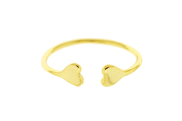 Silver 925 two hearts ring