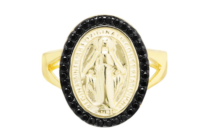 Anillo plata 925 sello virgen milagrosa