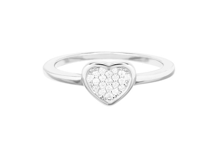Silver 925 heart cz ring