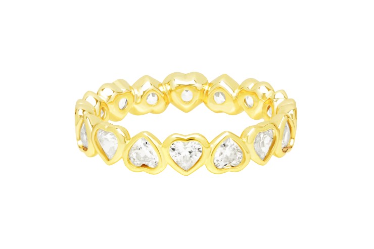 Anillo plata 925 con zirconita corazones 