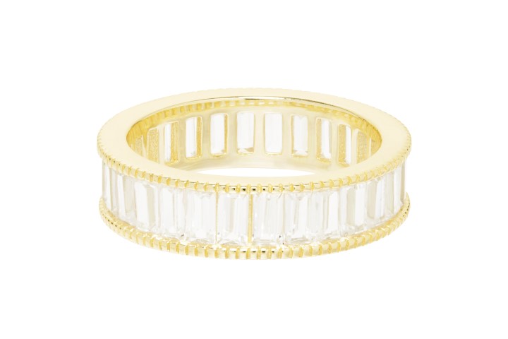 Anillo plata 925 zirconita baguette