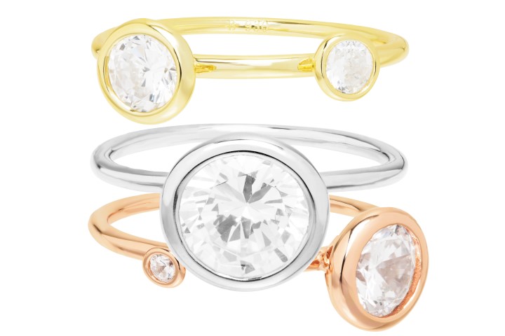 Anillo plata 925 zirconita tricolor 