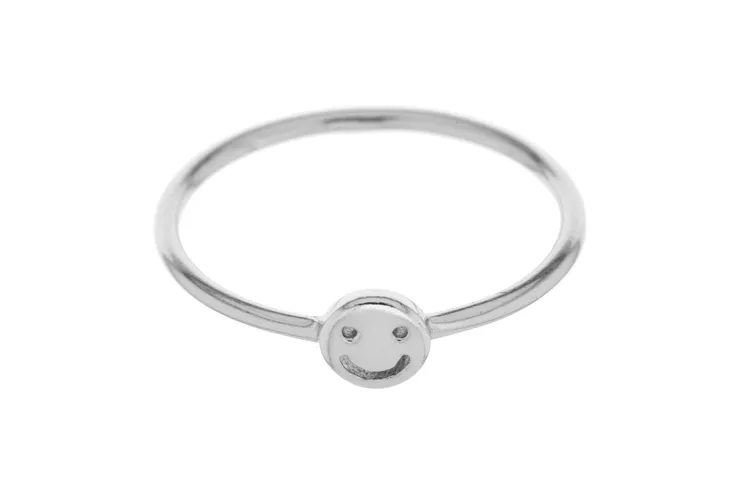 Silver 925 smile emoji ring