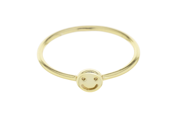 Silver 925 smile emoji ring
