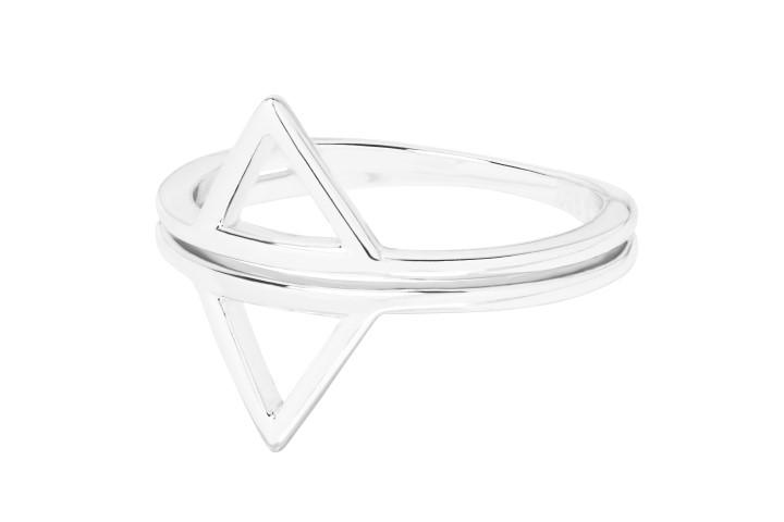 Anillo plata 925  dos triangulos 