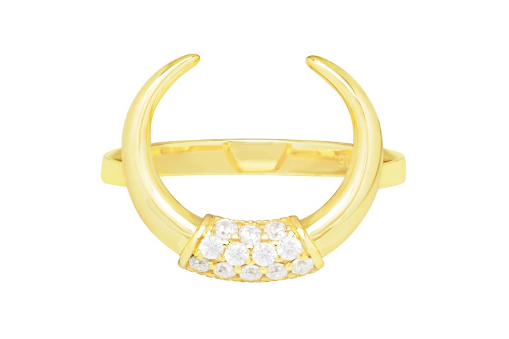 Anillo plata 925 cuerno cz 