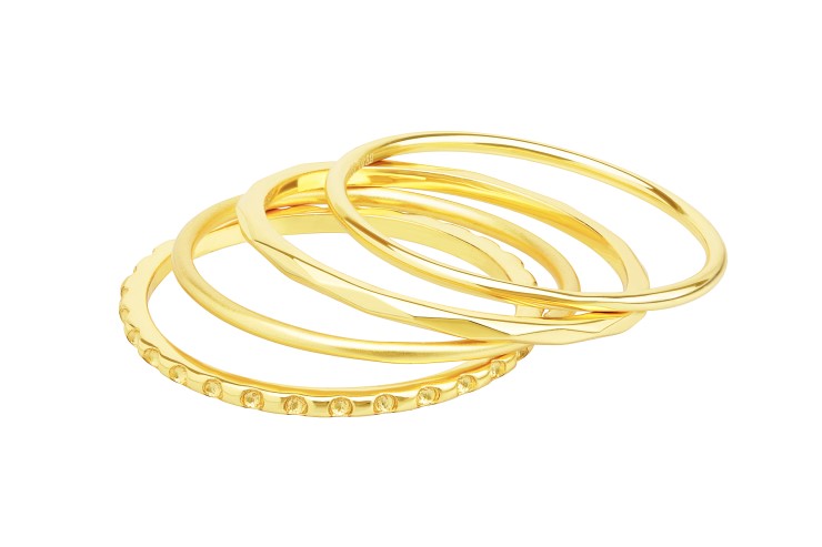 Anillo plata 925 cuatro alianzas 