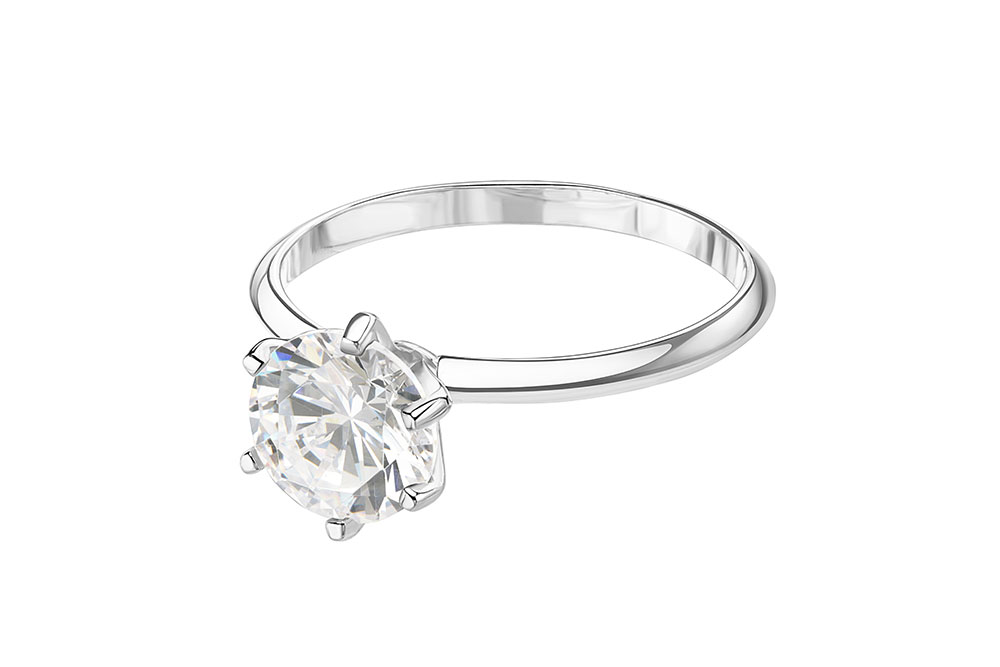 [10895A101ZBL] Anillo plata 925 solitario zirconita  (Talla 10)