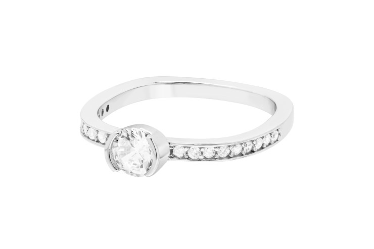 [10934A101ZBL] Anillo plata 925 solitario zirconita  (Talla 10)