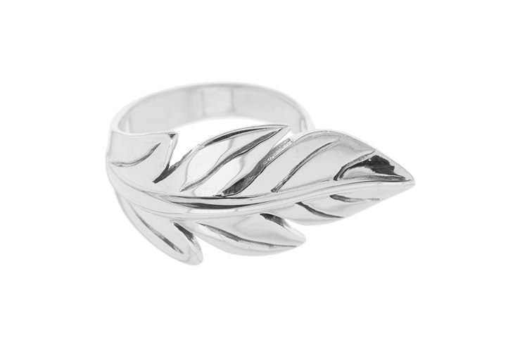 Anillo plata 925 pluma 