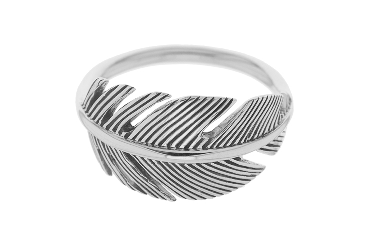 Anillo plata 925 pluma