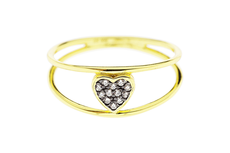 Anillo plata 925 zirconita corazón 