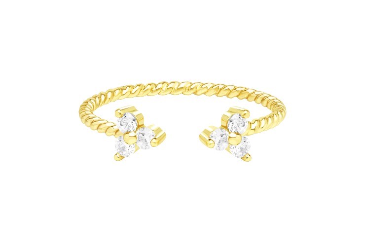 Anillo plata 925 con zirconitas abierto