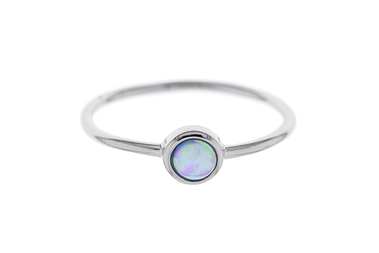 Anillo plata 925 media bola opalo 