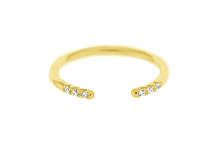 Anillo plata 925 abierto con zirconitas 