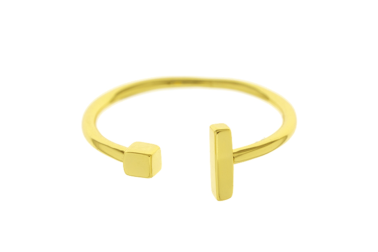 Anillo plata 925 barrita y cubito 