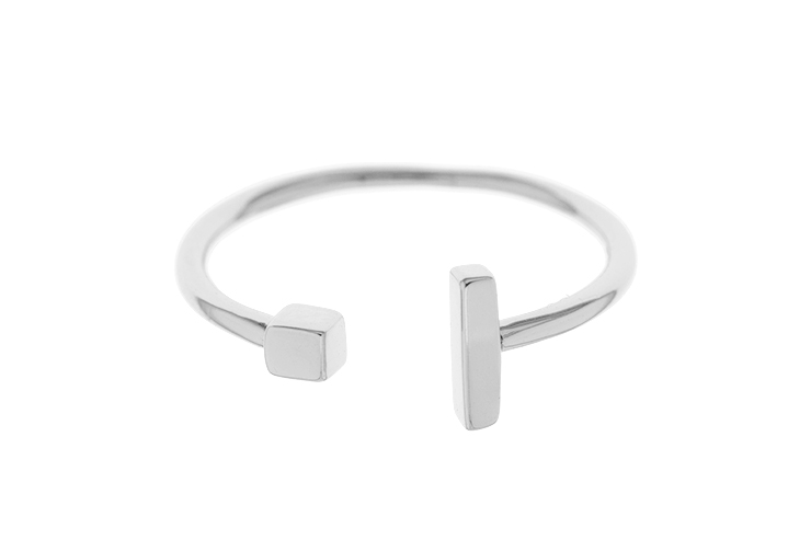 Anillo plata 925 barrita y cubito 