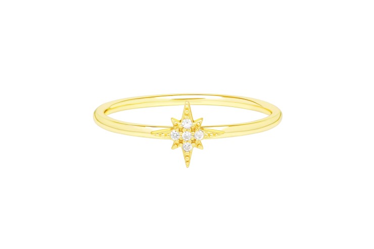 Anillo plata 925 rosa de los vientos con zirconita