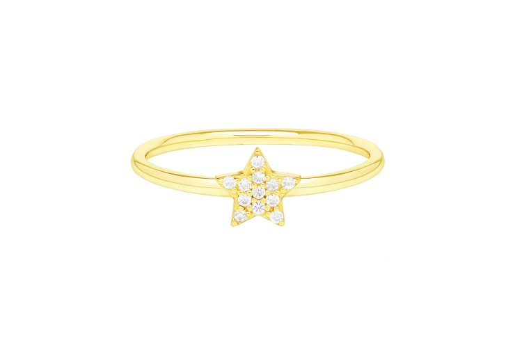 Anillo plata 925 estrella con zirconita 