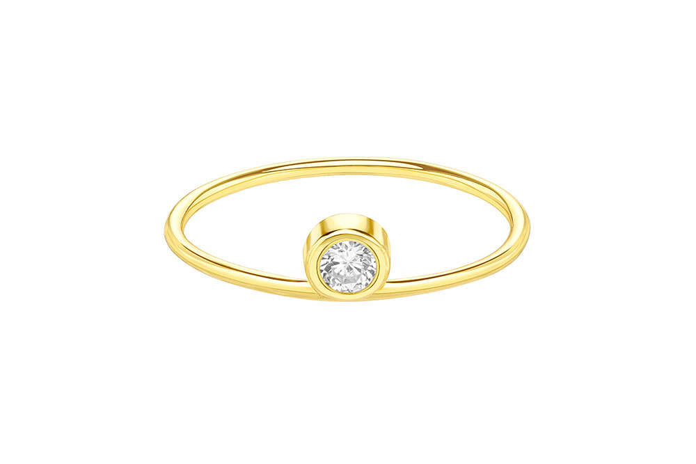 [12390A102ZBL] Ring silver 925 (EU size 50, Gold plated)