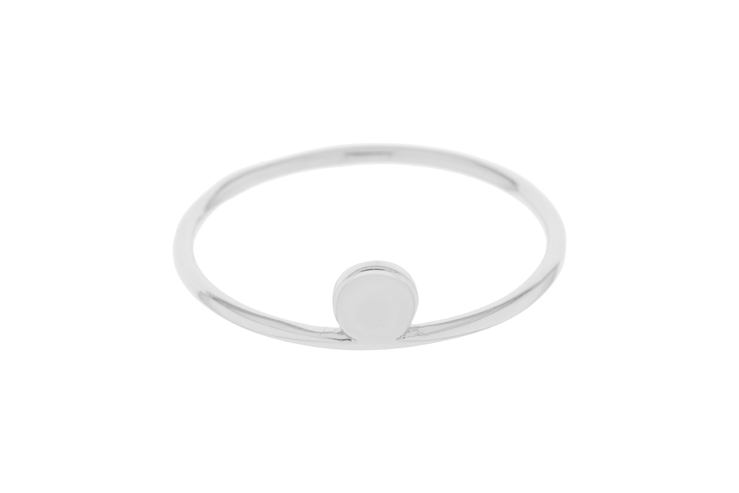 Anillo plata 925 mini placa redonda 4mm 